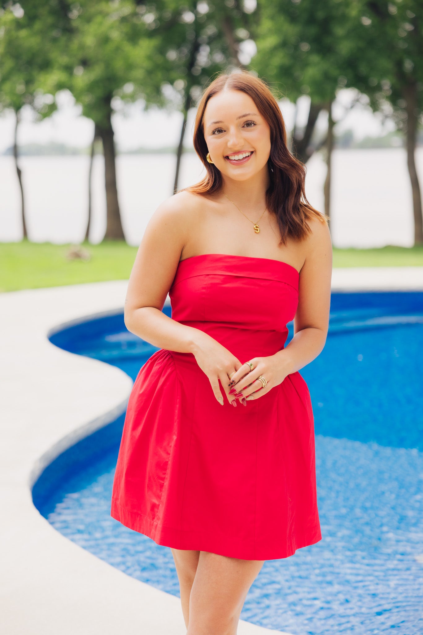 Red Fold Over Mini Dress